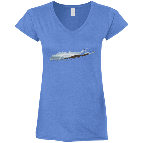 Montauk Suffolk Apparel G64VL Ladies' Fitted Softstyle 4.5 oz V-Neck T-Shirt