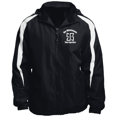 No Minimum JST81 Fleece Lined Colorblocked Hooded Jacket
