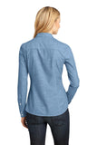 District Made - Ladies Long Sleeve Washed Woven Shirt. DM4800