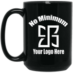 No Minimum BM15OZ 15 oz. Black Mug