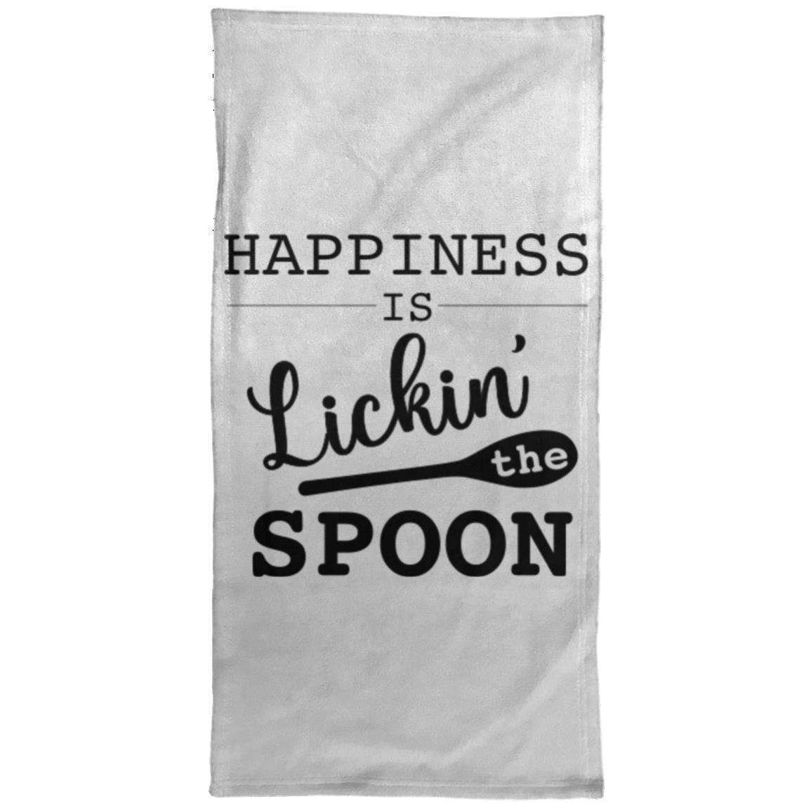 Happinesss is Lickin the Spoon S6HATL Towel - 15x30