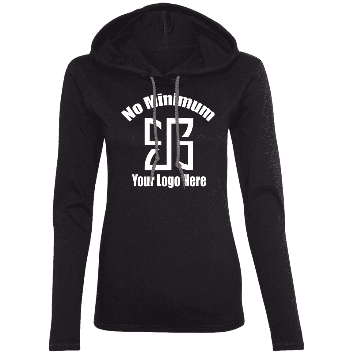 No Minimum  887L Ladies' LS T-Shirt Hoodie