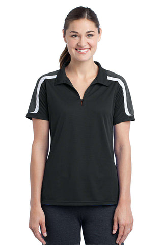 Sport-Tek Ladies Tricolor Shoulder Micropique Sport-Wick Polo. LST658