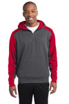 Sport-Tek  Tech Fleece Colorblock 1/4-Zip Hooded Sweatshirt. ST249