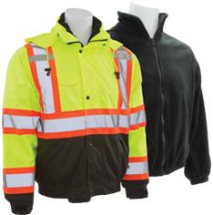 W550 Hi-Viz Lime Bomber Jacket-3 in 1