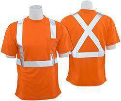 X- Back- High Visibility ANSI Class 2 Moisture Wicking Short Sleeve Shirt-9006SX