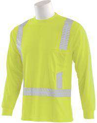 Hi-Viz Orange and Yellow Long Sleeve T-Shirt Segmented Tape-9007